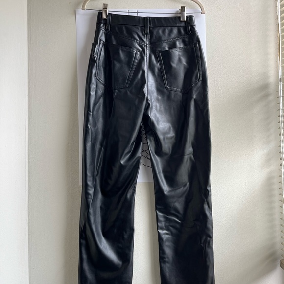 Abercrombie 90’s Straight Ultra High Rise Vegan Leather pants - Picture 2 of 3